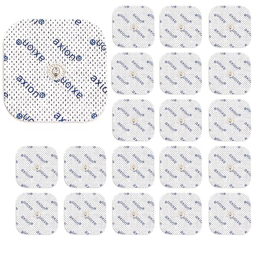 20 Electrodes Compatible with COMPEX - TENS EMS Pads Easy snap 5x5cm - Button Connection 3.75mm - axion Brand Quality